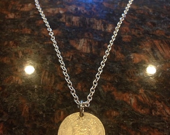 Tunisia Half Dinar coin necklace