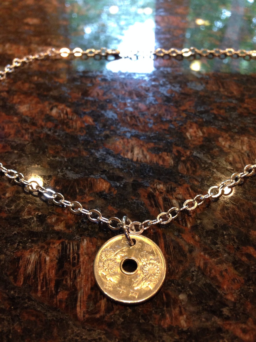 Chinese Coins Five Yen Coin Pendants Japanese Netsuke Charms - Pair Of 2  Five Feng Shui Coins