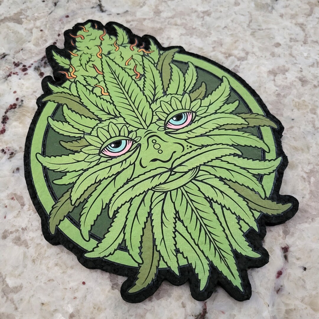 Green Man Cannabis Dab Mat LIMITEDEDITION Heady Hat Pins by Eccentric