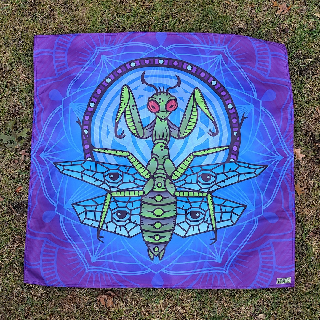 Serenity Mantis Tapestry // geometrico, loto, psichedelico // Parete ...