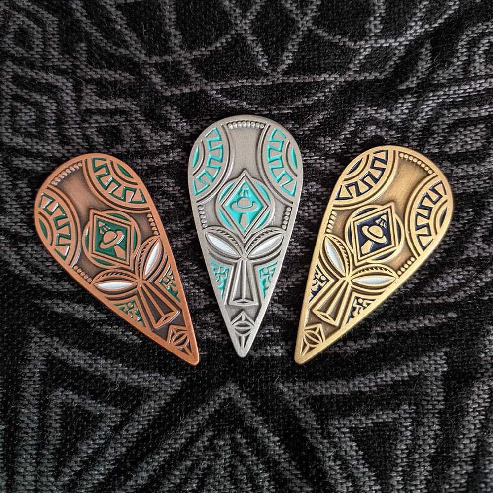 Alien Pin – Tribal Space Invaders – Alien Hat Pins *LIMITEDEDITION* Heady Hat Pins by: Eccentric Visuals [ alien pin, space pin, ufo pin ]