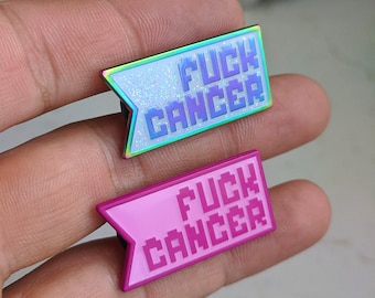 Fuck Cancer Hat Pin *LIMITEDEDITION* Heady Hat Pins by : Eccentric Visuals [ cancer awareness, cancer survivor, cancer pin ]