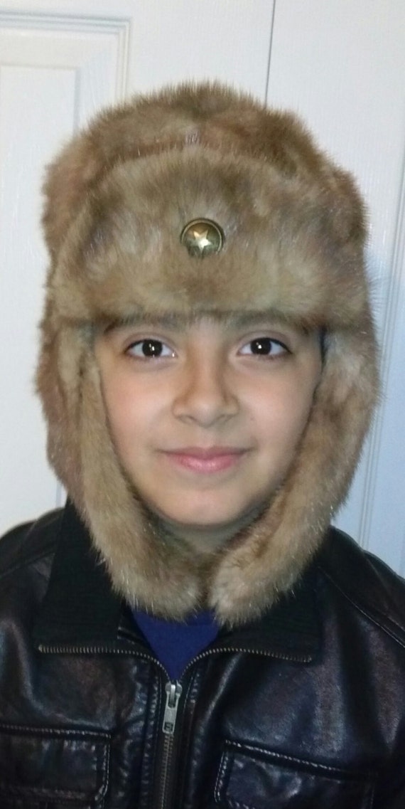 mink aviator hat