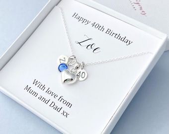 40th Birthday Silver Heart Necklace