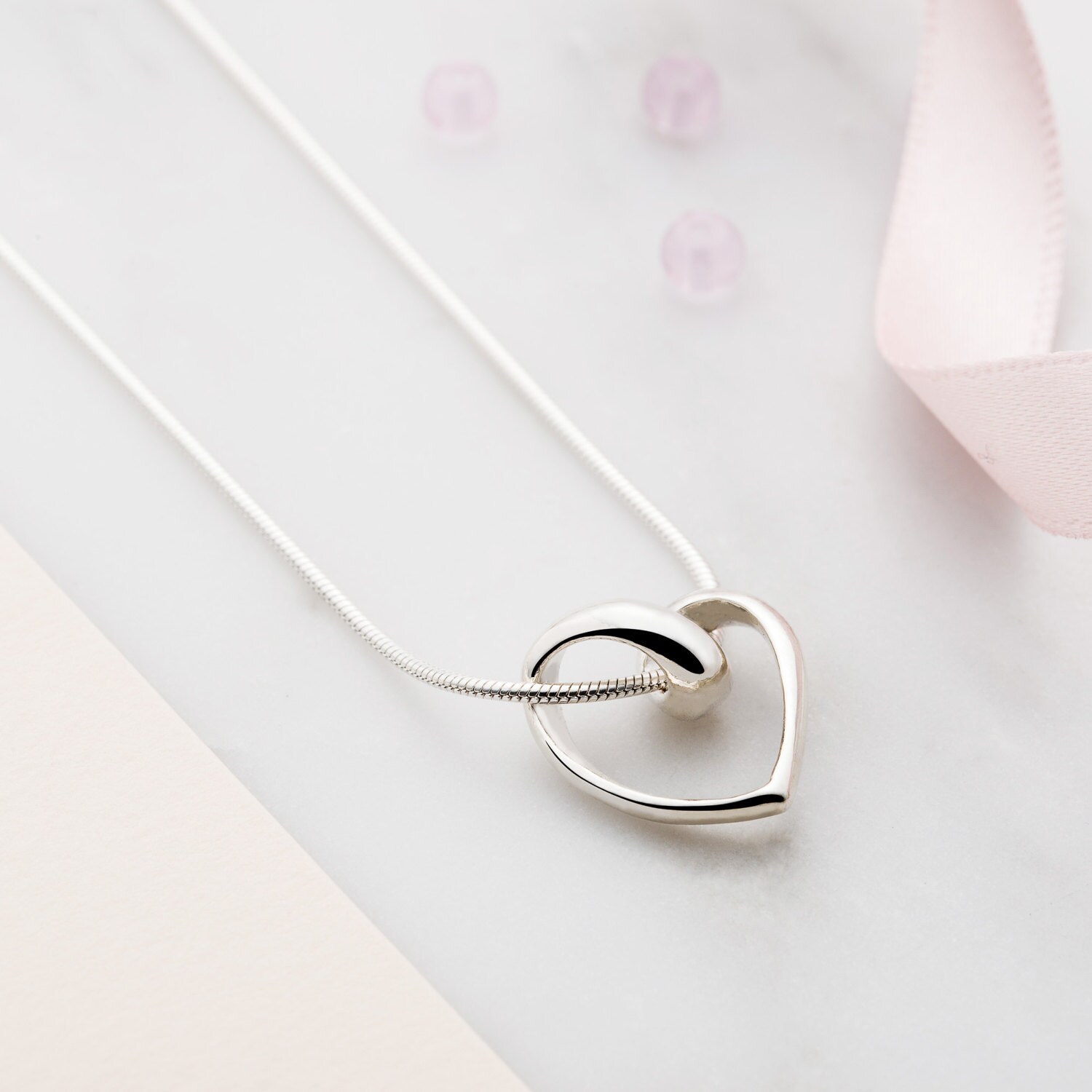 925 Sterling Silver Floating Heart Pendant Necklace by Beginnings - Gi –  Charming And Trendy Ltd