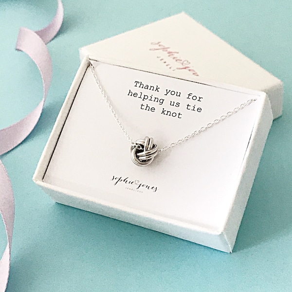 Tie the knot Necklace - Bridesmaid necklace - bridesmaid gift - tie the knot