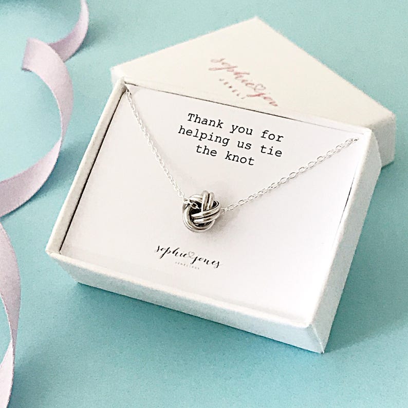 bridesmaid gift tie the knot Bridesmaid necklace Tie the knot Necklace