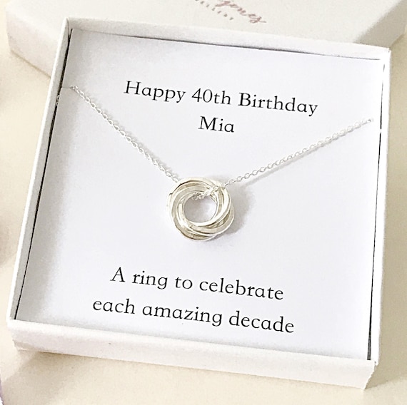 Personalised 40th Birthday Necklace Gift for 40th 40th Present