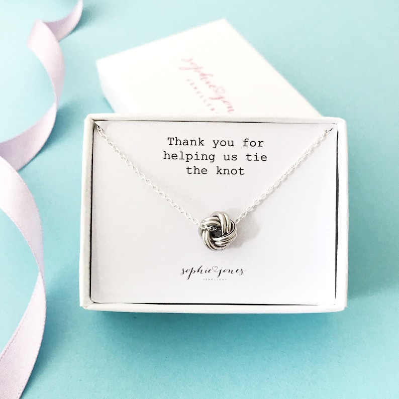 bridesmaid gift tie the knot Bridesmaid necklace Tie the knot Necklace