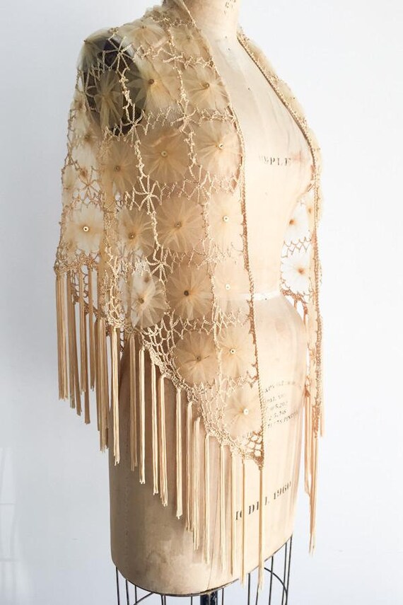 Victorian Shawl with Tulle Flowers - image 5