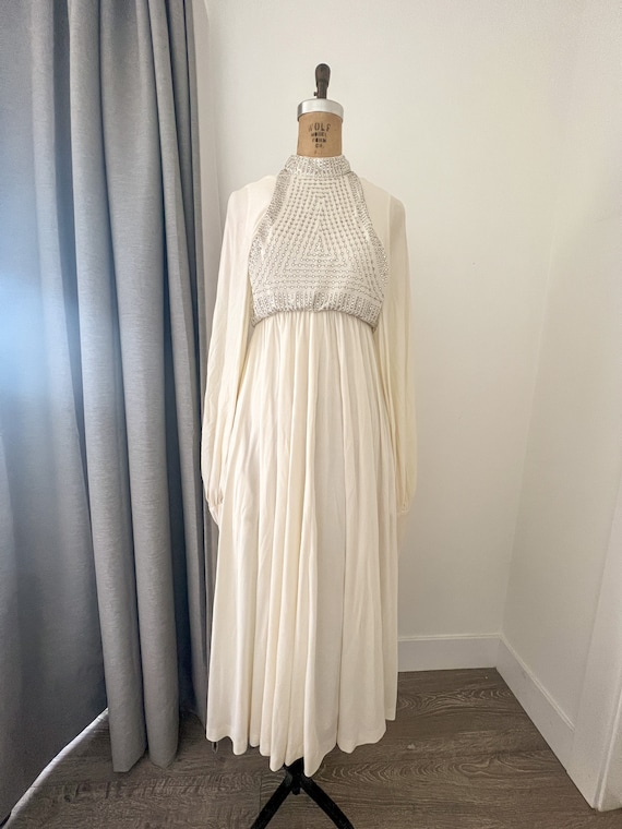 Geoffrey Beene 1970s Rhinestone Crystal White Disco Dress Size XS/S - Etsy