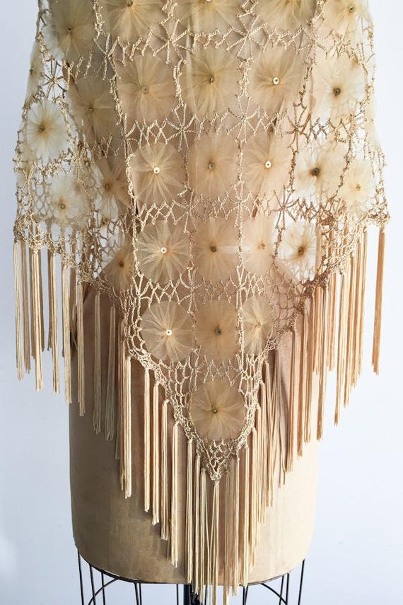 Victorian Shawl with Tulle Flowers - image 3