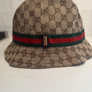Vintage Gucci GG canvas fedora/bucket-style hat