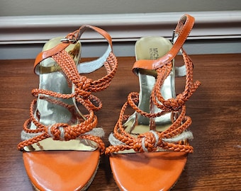 Michael Kors ベージュ サンダル 6M マイケル コース オレンジ&ベージュ サンダル US サイズ 6.5 M - Etsy 日本