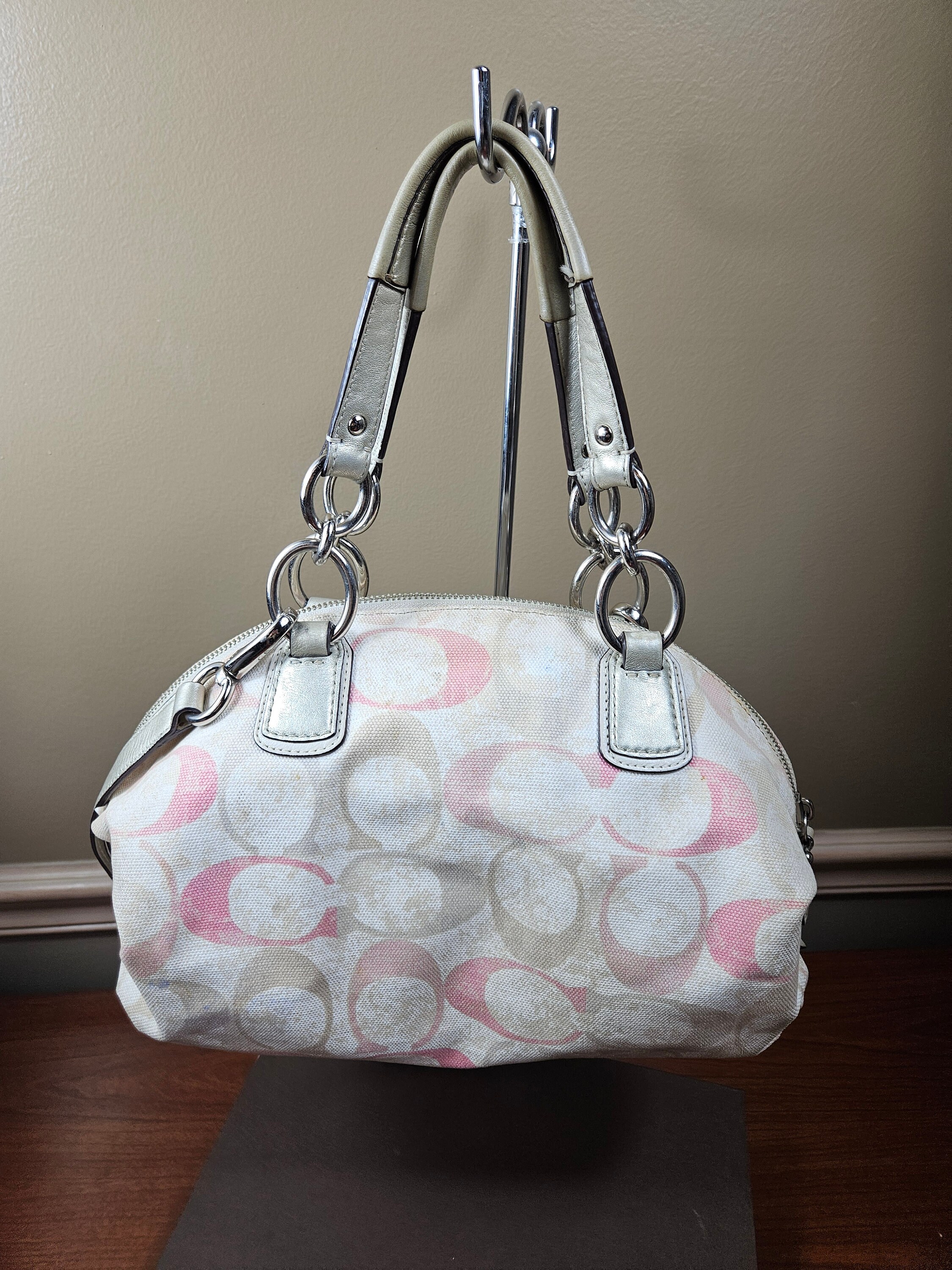 Coach Beige Pink Sequined Kristen Shoulder Bag 19338 - Etsy Coach Beige Pink Sequined Kristen Shoulder Bag 19338 - Etsy