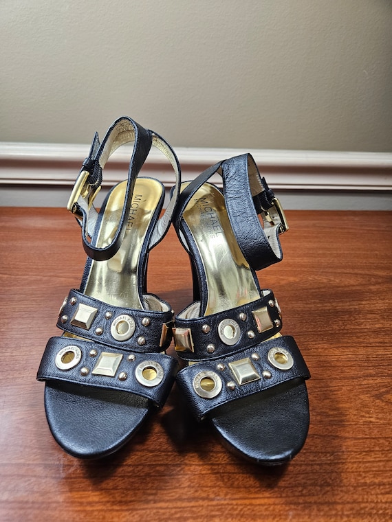 Michael Kors Black Leather Sandals US Size 6.5M - Etsy display picture 2