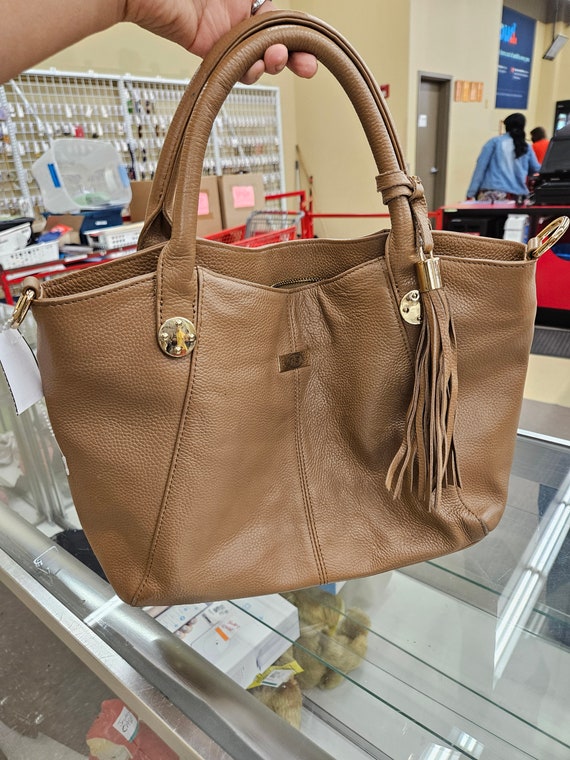 Donna Ehrlich Leather  Satchel Tan Bag