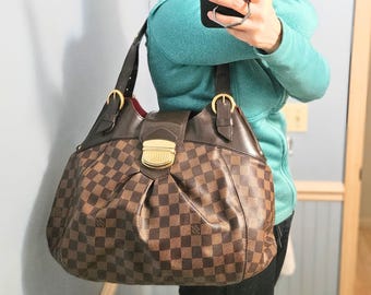 Guarantee Authentic Louis Vuitton Sistina Damier Ebene GM Shoulder Bag