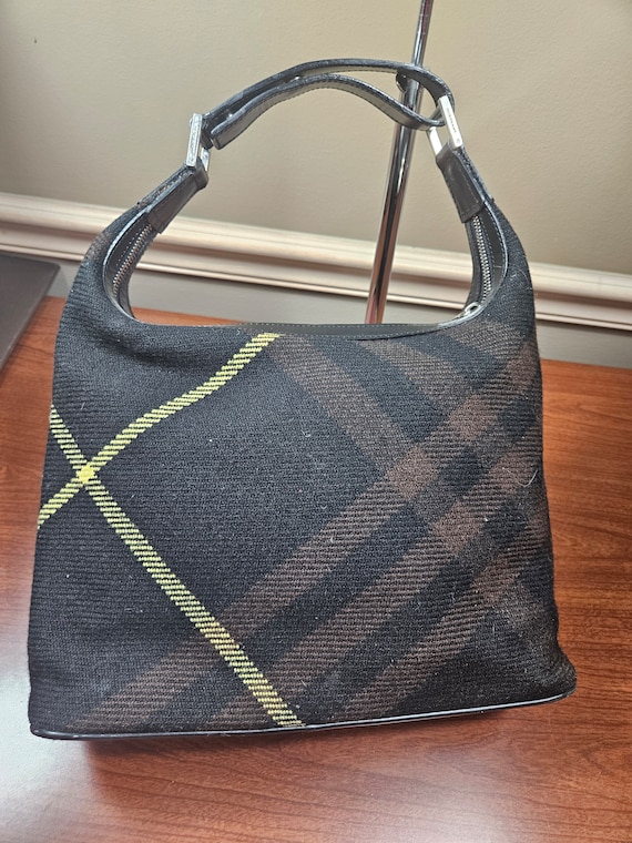 Authentic Burberry Wool Hobo Bag