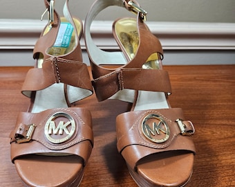 Michael Kors Sandali marrone chiaro Taglia USA 8 M Tacco da 5,5 pollici di altezza