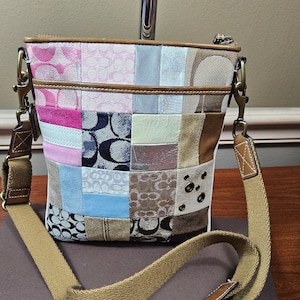 Coach Patchwork Gallery Gold Signature Swingpack Multicolor