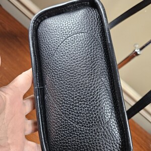 Brighton Small Black Leather Brown Croc Trim Silver Tone Hardware Shoulder Bag image 4