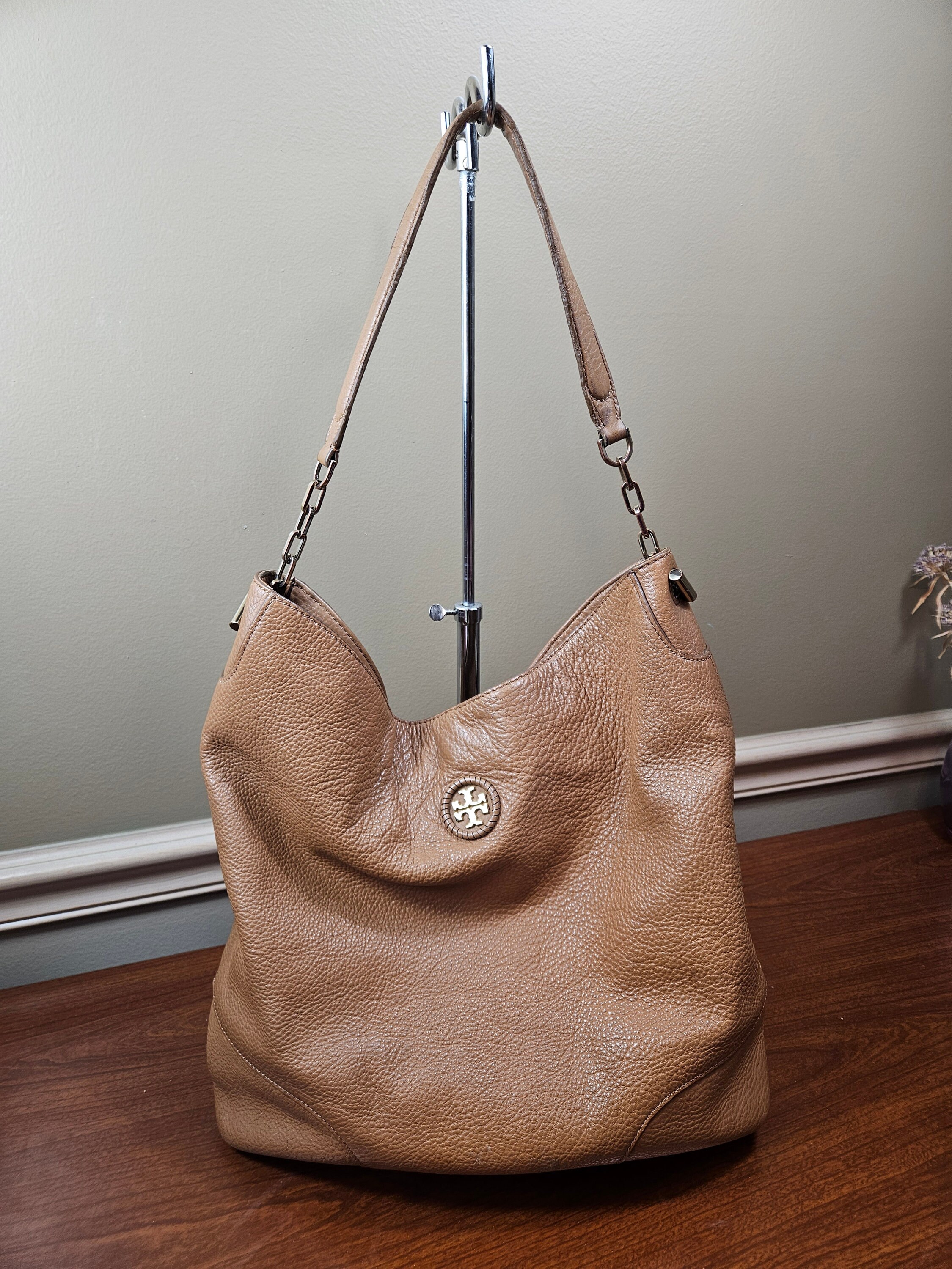Auth Tory Burch Carter Hobo Tan Bag Etsy