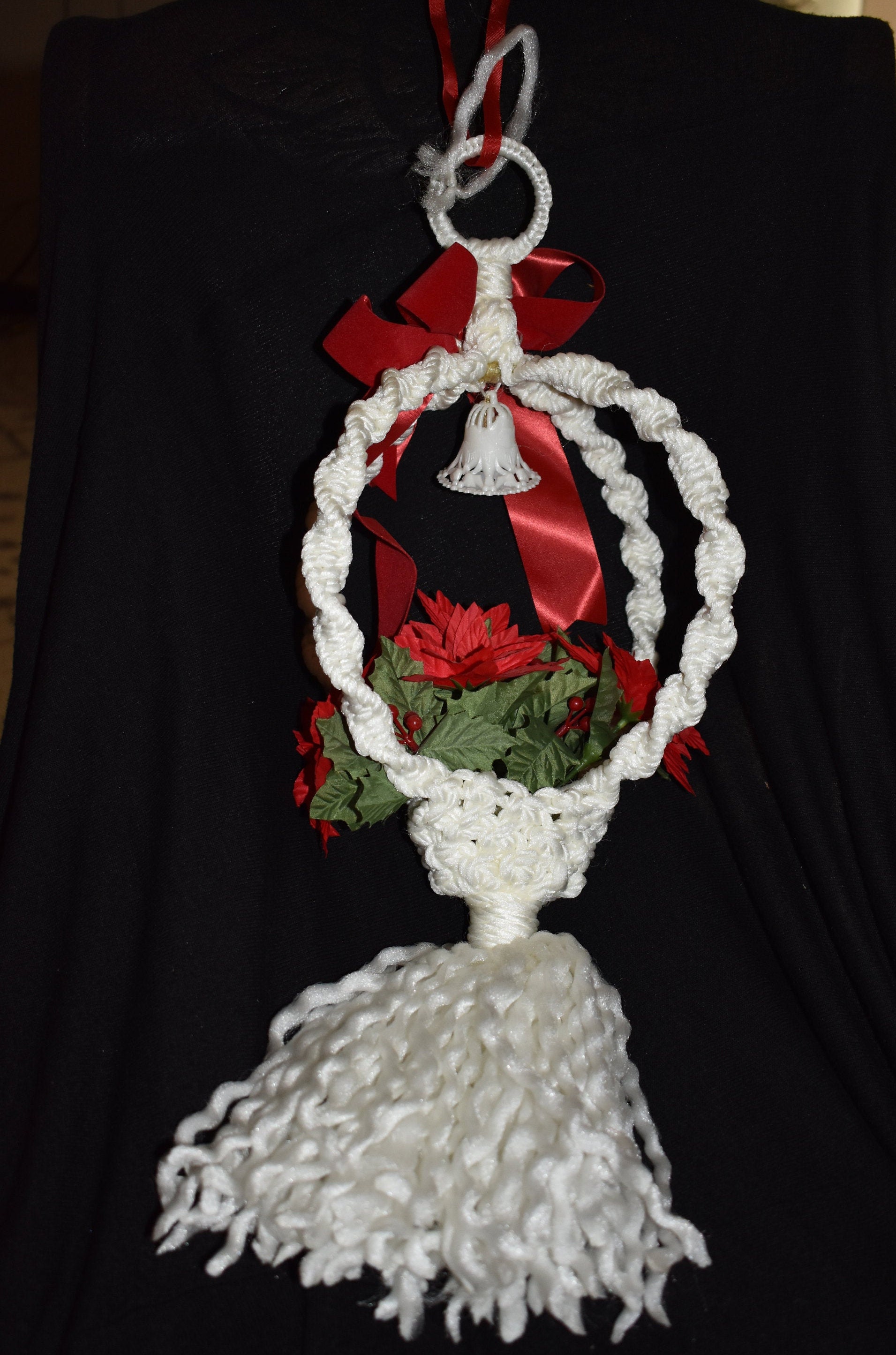 Vintage Navidad/Holiday Macrame Kissing Ball/Hanging Decor Etsy