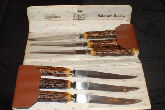 Antique Englishtown Hallmark Sheffield BladesSteak Knives England Set of 6