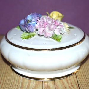 Vintage Mid Century - Royal Adderley Floral - Bone China - Potpourri Box/Jar/Dish
