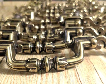 Mid Century 1940's- New Old Stock - Brass Drawer Pulls w/Screws - 5" - 3" Centers