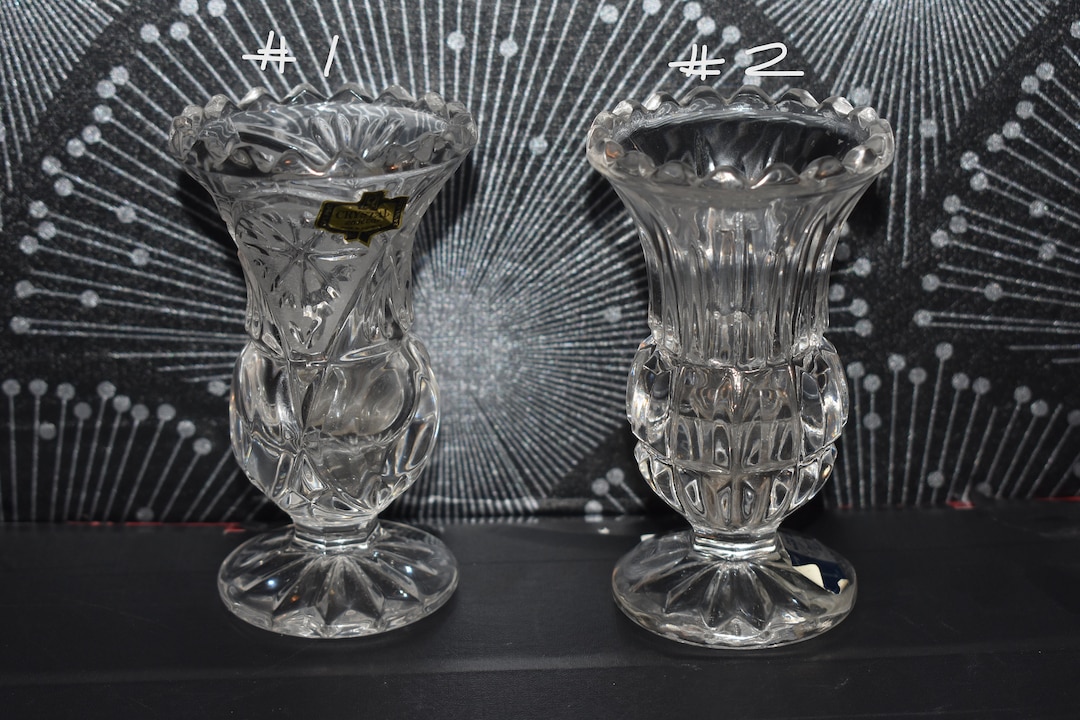 Vintage Lead Crystal YUGOSLAVIA Bud Vases Zajecar & Crystal Etsy