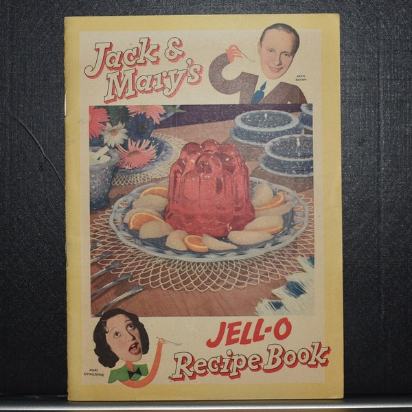 Vintage JELL-O Recipe Booklet, 1937 Jack and Mary's Jello Recipe Book, Jack Benny & Mary Livingston