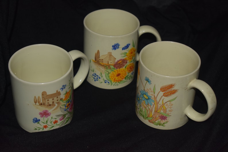 Vintage Coffee Mugs Made in Japan Set of 3 1970's Etsy