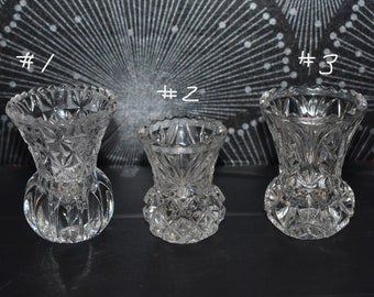Vintage Mid Century Lead Crystal Princess House/Hofbauer/Zajecar - Miniature Bud Vases/Toothpick Holders - You Choose - Yugoslavia/Germany