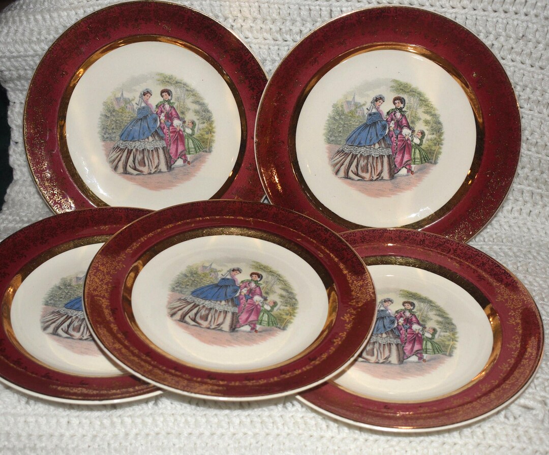 Vintage NASCO China (USA) NAC24 - Set of 5 Salad Plates - 23 K Gold - Etsy