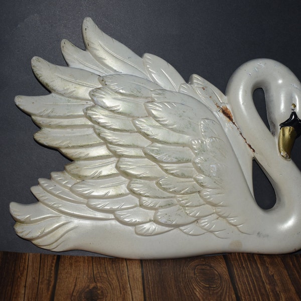 Vintage 1968 Miller Studio Chalkware SWAN  - As Is