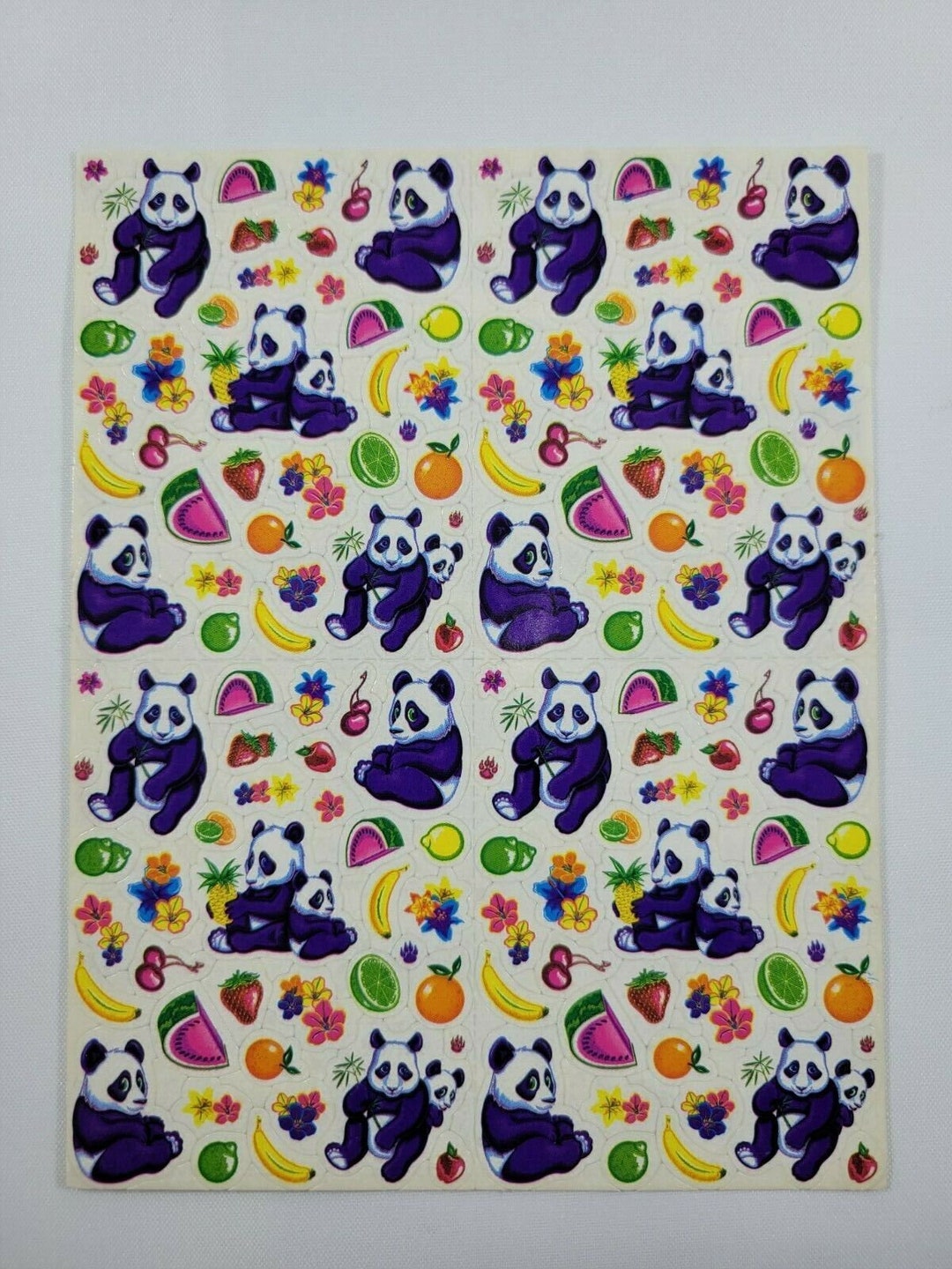 Vintage Lisa Frank Sticker Sheet Pandas Fruit S666 1990s - Etsy