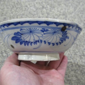Antique Chinese Export porcelain bowl Kitchen Qing / Ch&#39;ing Dynasty 19thC 6x2 in