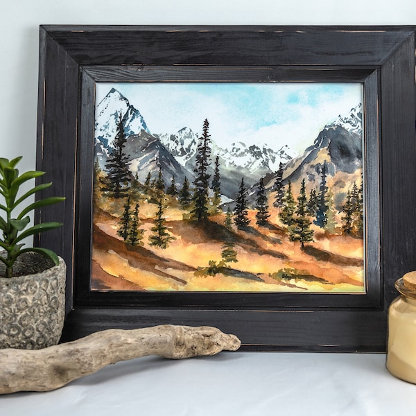 Alaska Landscape/Wall Art/Watercolor Painting/Art Print/Mountains/Scenery/Outdoors/Home Decor/Original Artwork/Camping/Landscape