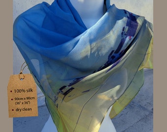 Highway motif scarf SKY BLUE