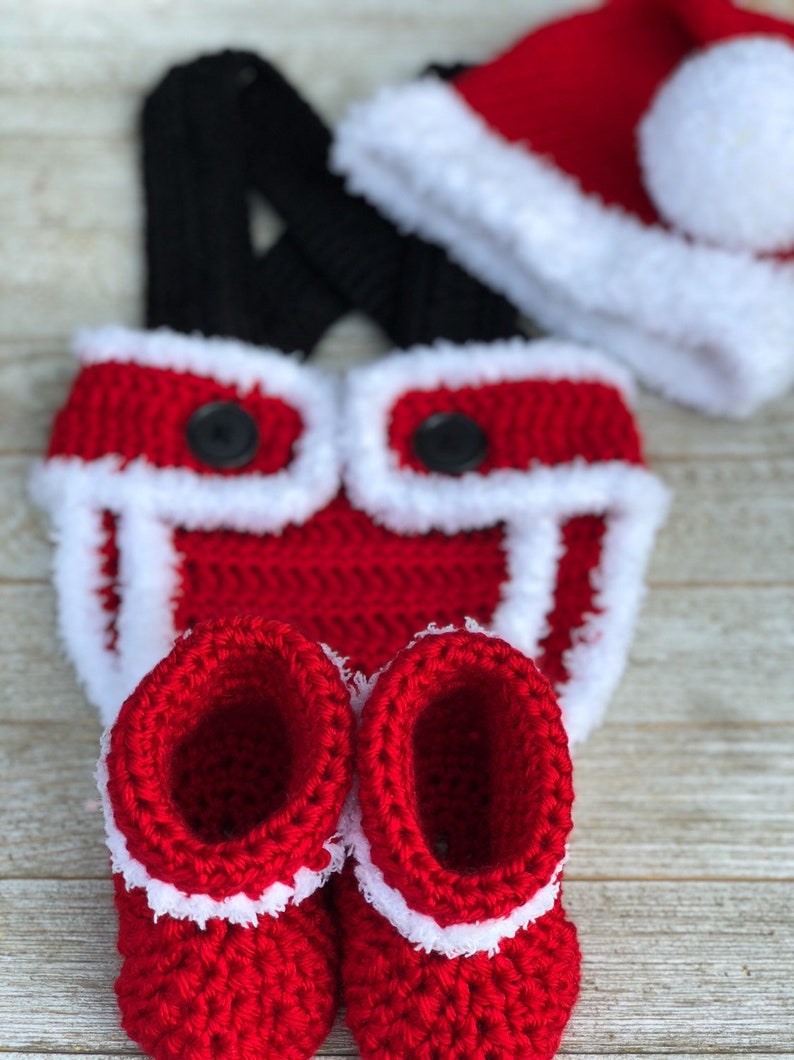 baby santa hat Christmas gift Christmas first outfit Christmas hat Santa Diaper Cover- Christmas Infant Crochet santa hat set Santa