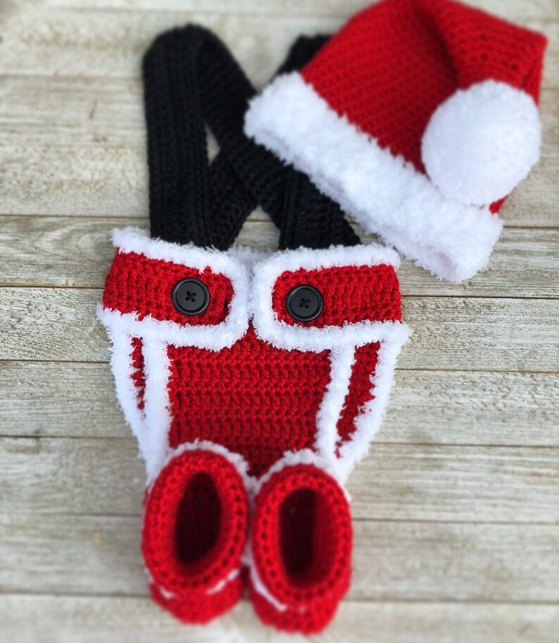 baby santa hat Christmas gift Christmas first outfit Christmas hat Santa Diaper Cover- Christmas Infant Crochet santa hat set Santa