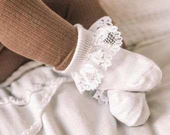 baby black frilly socks