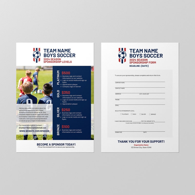 Sponsorship Package Template Etsy