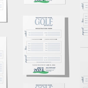 Golf Tournament Registration Form Template | Golf Tournament Players Registartion | Golf Charity Event | Canva Template