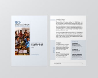 Nonprofit Fundraising Strategic Plan Template - Strategic Guide for Impactful Growth | Development Plan Template | Canva Template