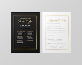 Gala Sponsorship Levels Template Packet |  Fundraiser Sponsorship Levels and Benefits | Gala Sponsor | Event Sponsorship Menu and Form