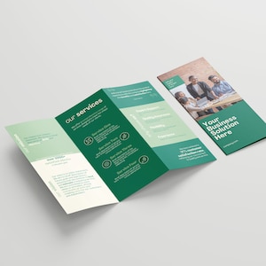 Sjabloon zakelijke driebladige brochure | Bewerkbare brochure | US Letter-formaat: 11 x 8,5 | Canvassjabloon