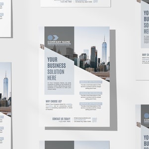 Zakelijke sjabloon van één pagina | Pagina met bedrijfsoverzicht | Zakelijke bedrijfsflyer | Modern Schoon Professioneel | Aanpasbare canvassjabloon
